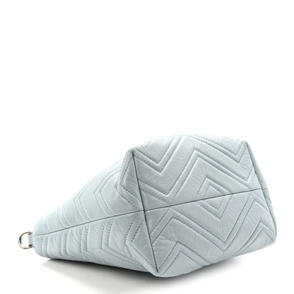 Gucci Nappa Chevron Matelasse Small GG Marmont Tote Bag Icy Blue 4 of 10