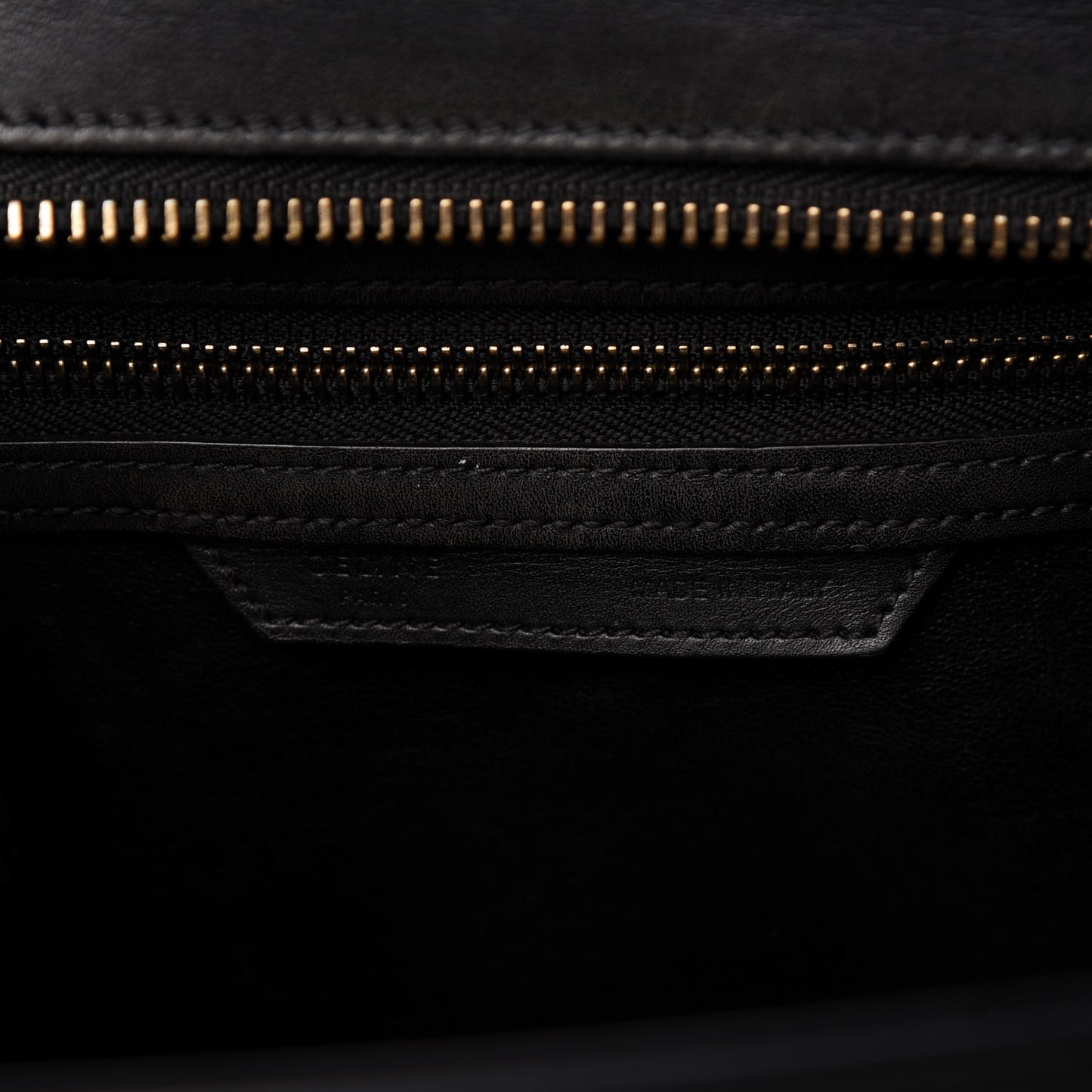 Smooth Calfskin Multicolor Double Stitching Micro Luggage Black