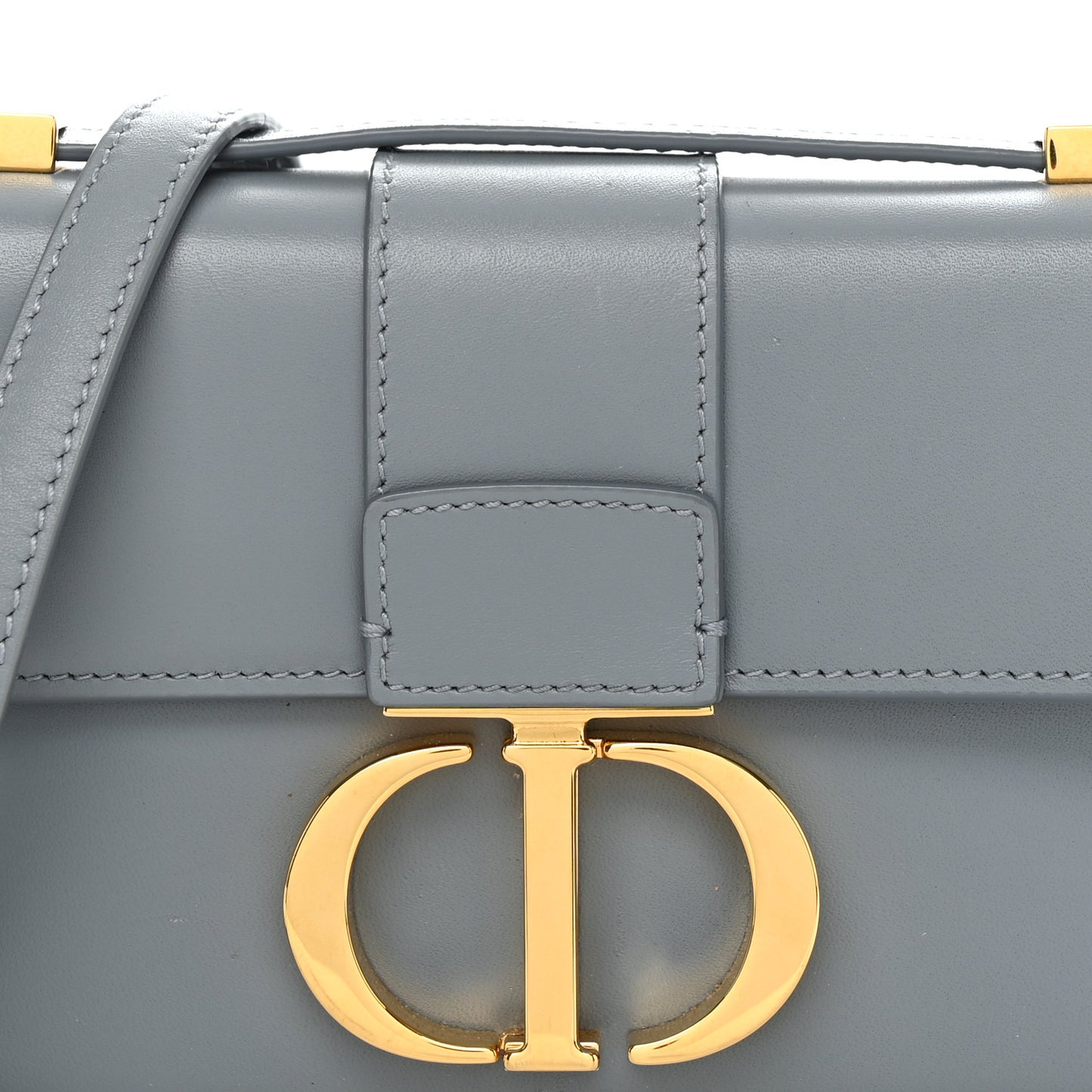 Smooth Calfskin Micro 30 Montaigne Flap Bag Blue Gray