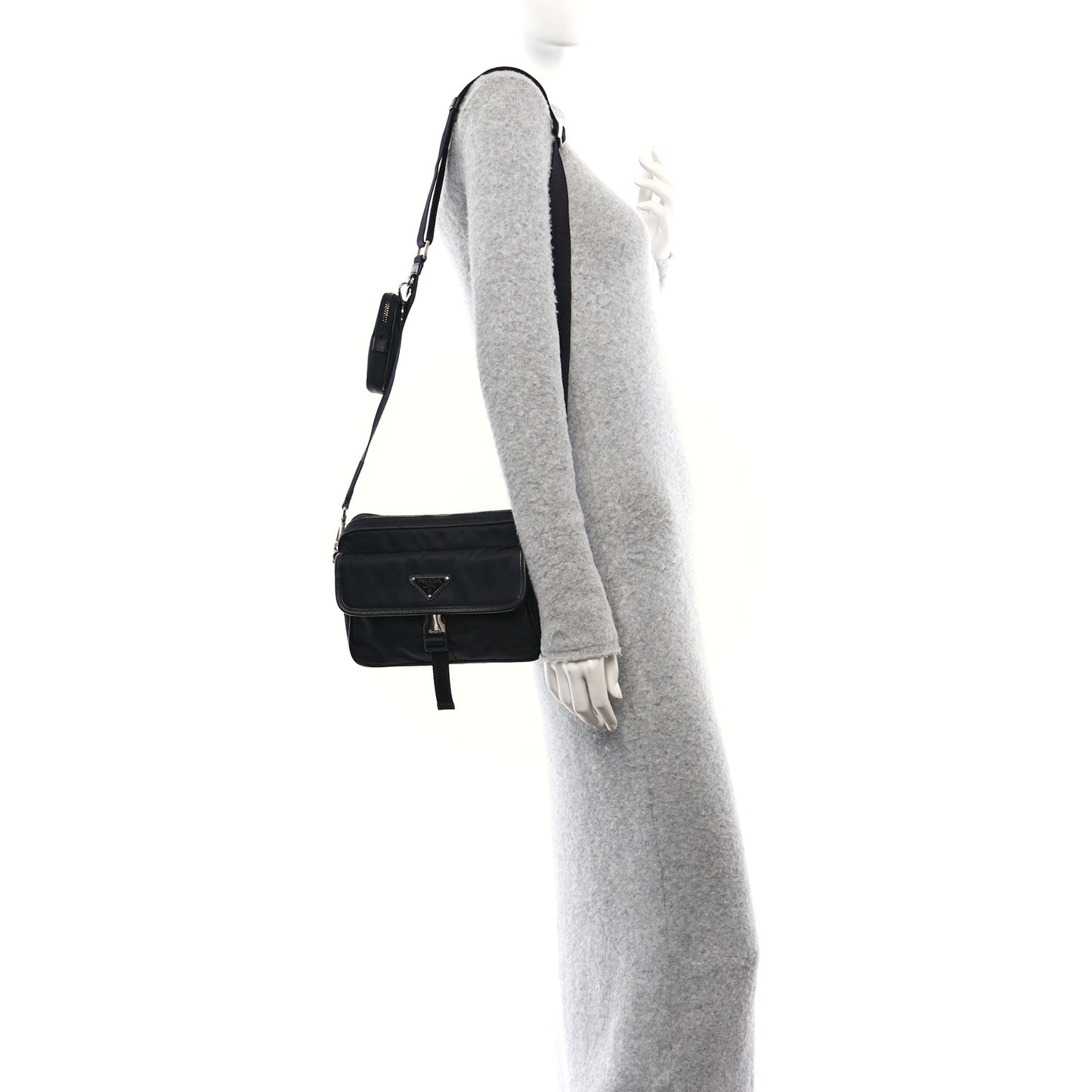 Re-Nylon Saffiano Shoulder Bag Black