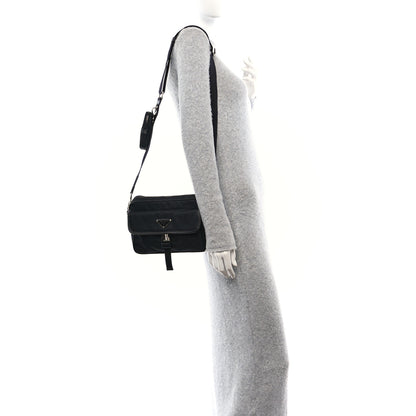 Prada Re-Nylon Saffiano Shoulder Bag Black 2 of 10