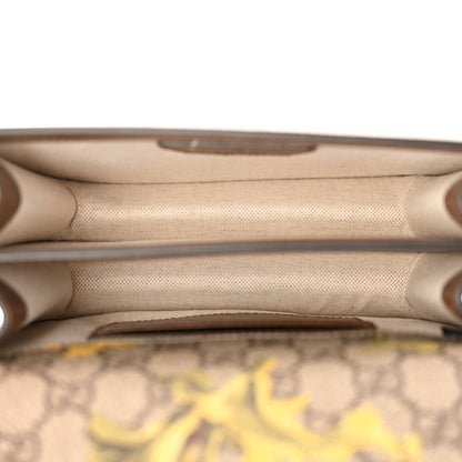 Gucci GG Supreme Monogram Azalea Calfskin Dusty Carnation Mini Retro Interlocking G Flap Shoulder Bag Beige Ebony Multicolor Brown Sugar 5 of 10