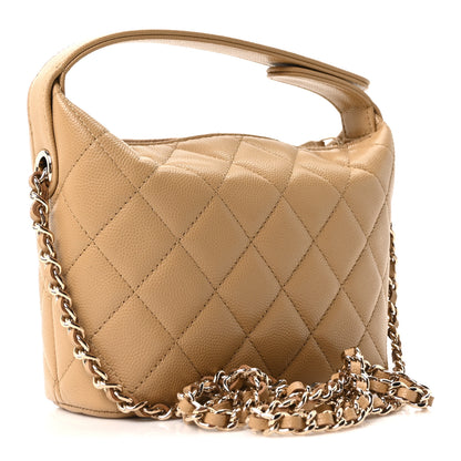 Chanel Caviar Quilted Chain Hobo Dark Beige 5 of 21