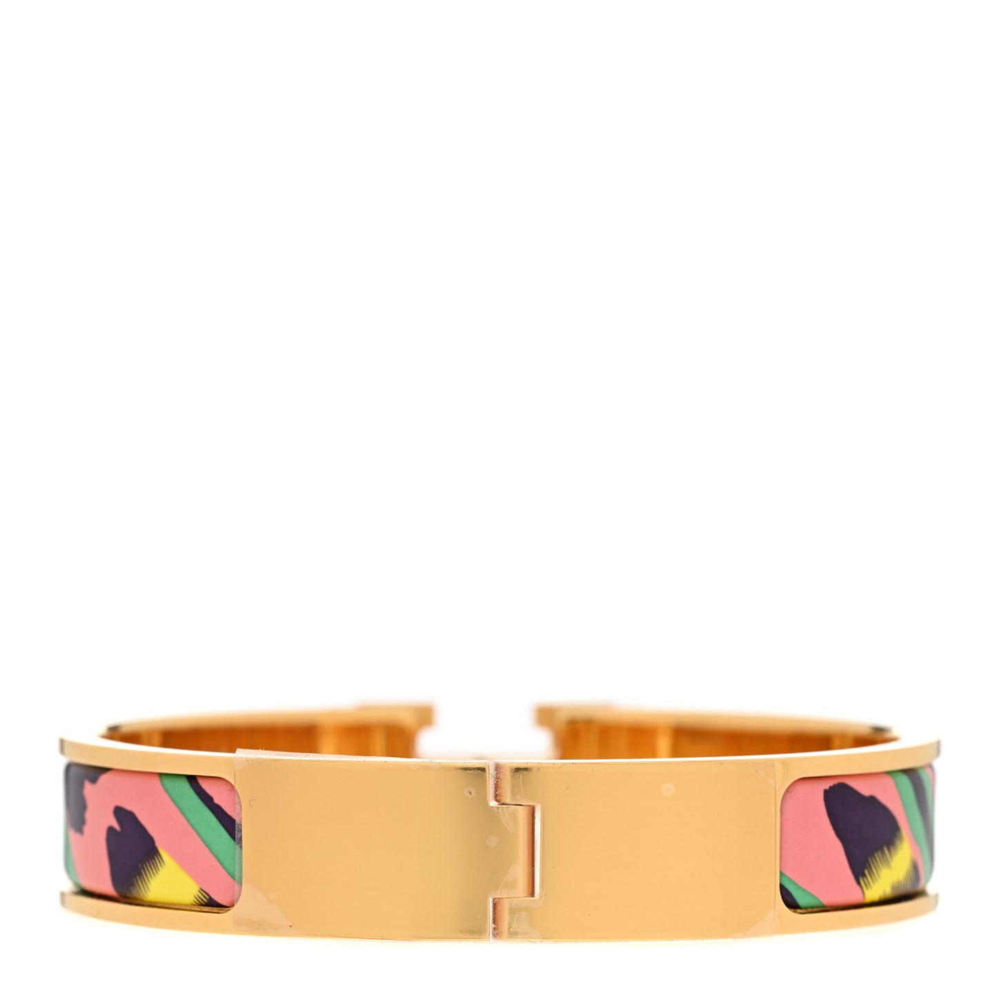 Enamel Printed Le Chat Carre Narrow Clic Clac H Bracelet PM Tropique