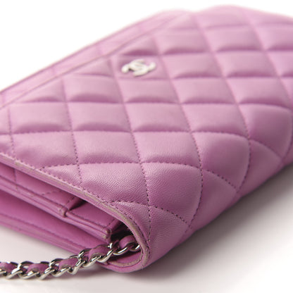 Chanel Lambskin Quilted Wallet On Chain WOC Purple 11 of 16