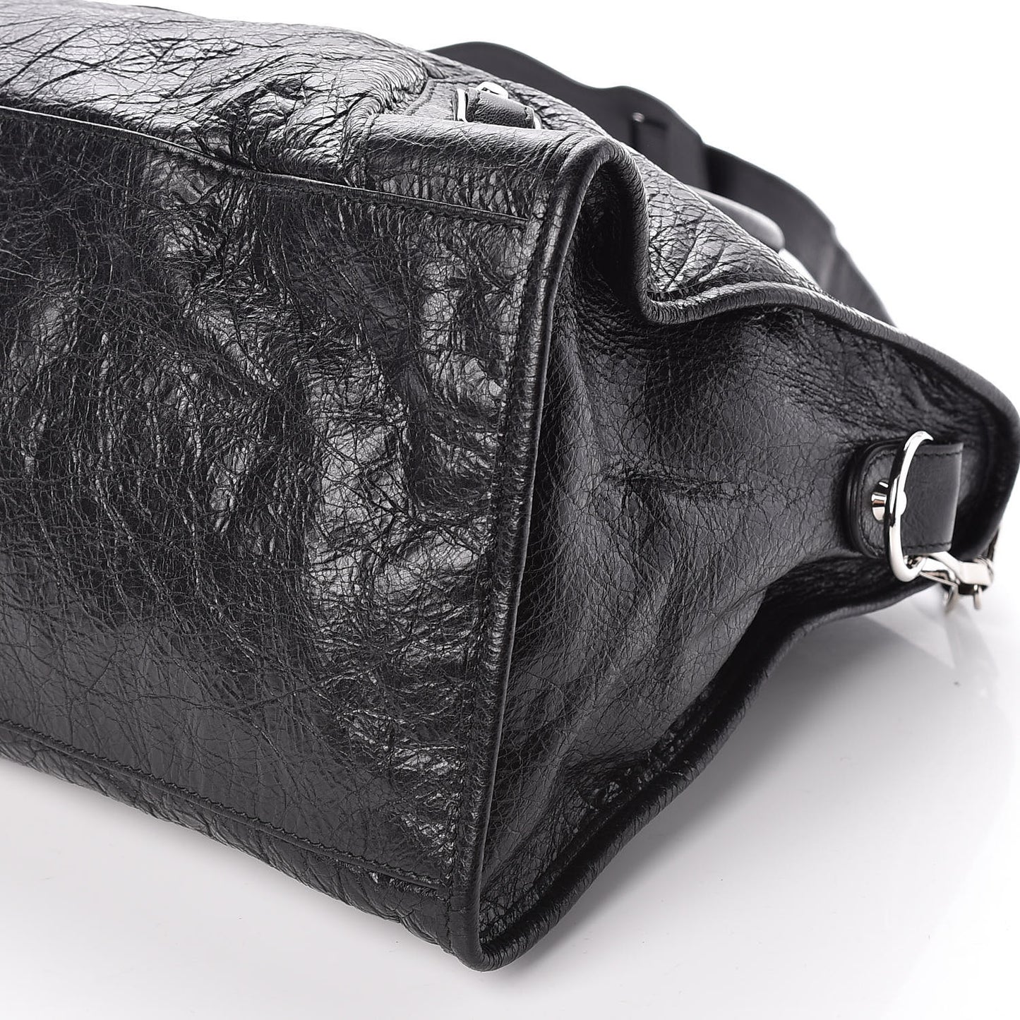 Agneau Classic Silver Hardware Part Time Black