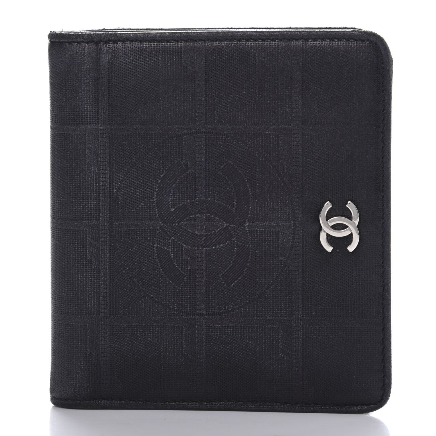 Chanel Embossed Lambskin Travel Bi-Fold Wallet Black 3 of 12