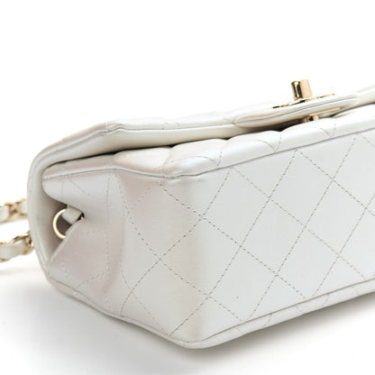 Chanel Iridescent Calfskin Quilted Mini Rectangular Flap White 8 of 9