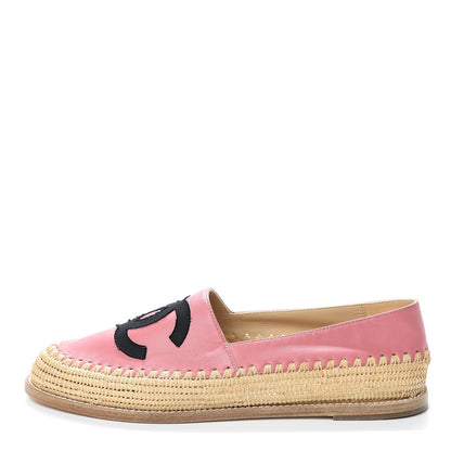 Chanel Lambskin Grosgrain CC Espadrilles 39 Pink 1 of 9