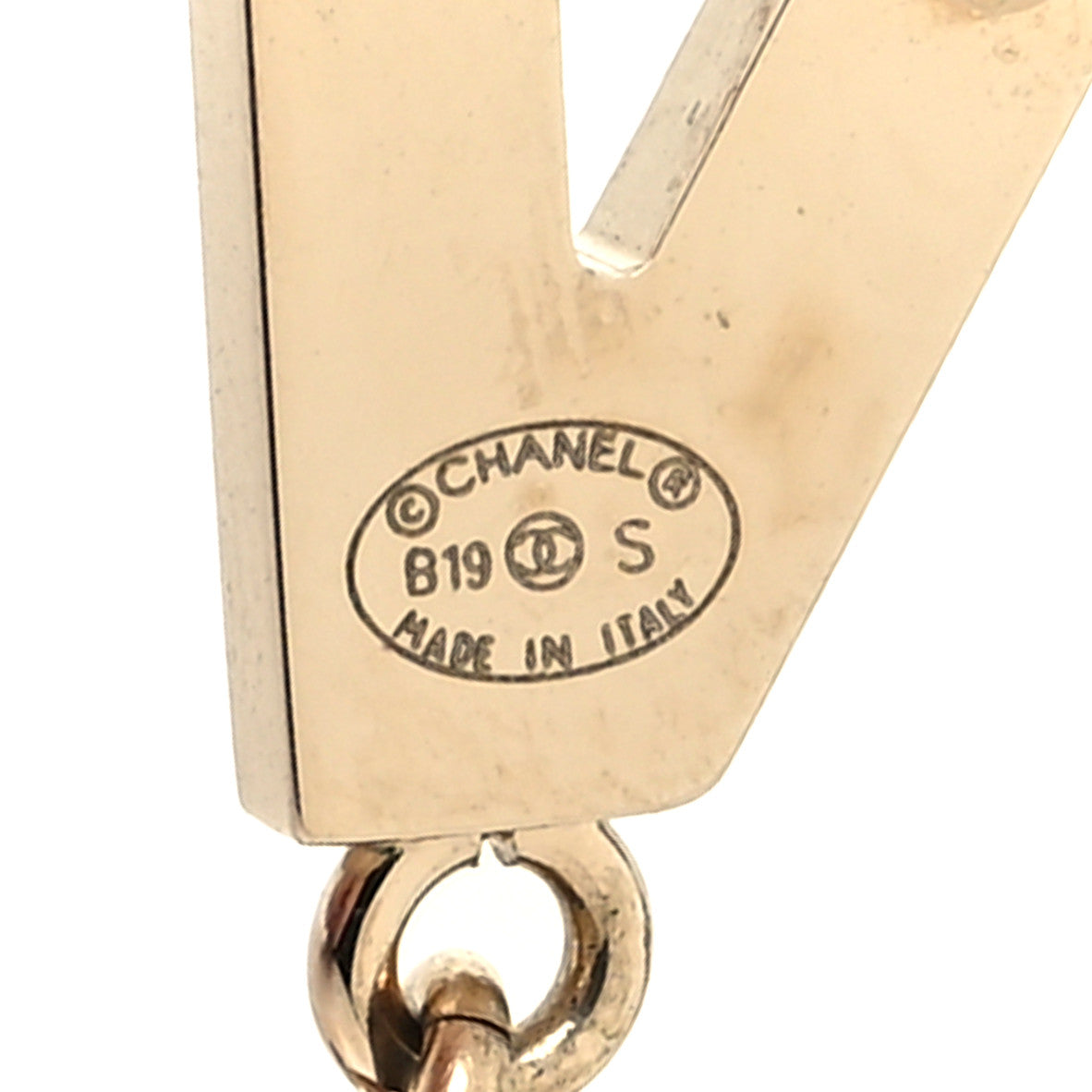Chanel Metal Cha-Nel Logo Drop Earrings Gold 4 of 4