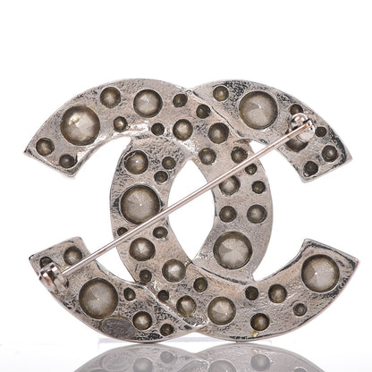 Chanel Crystal CC Brooch Silver 3 of 5