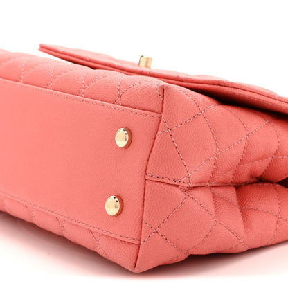 Chanel Caviar Quilted Mini Coco Handle Flap Dark Pink 10 of 10