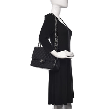 Chanel Caviar Quilted Jumbo Double Flap Black 2 of 15
