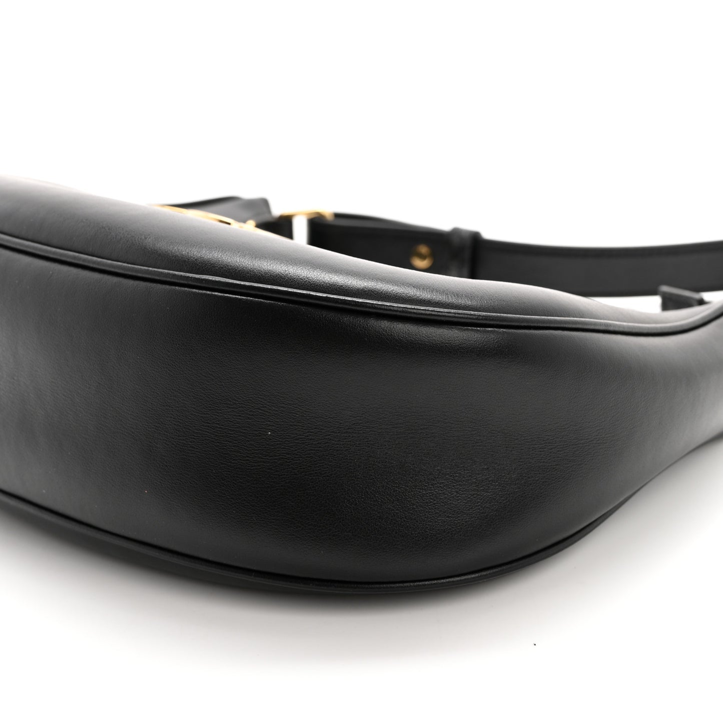 Smooth Calfskin Medium Strap Ava Triomphe Shoulder Bag Black