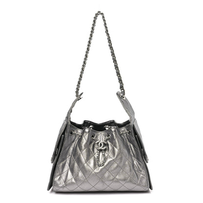 Chanel Metallic Caviar Quilted Small Chanel 25 Handbag Silver 1 of 10