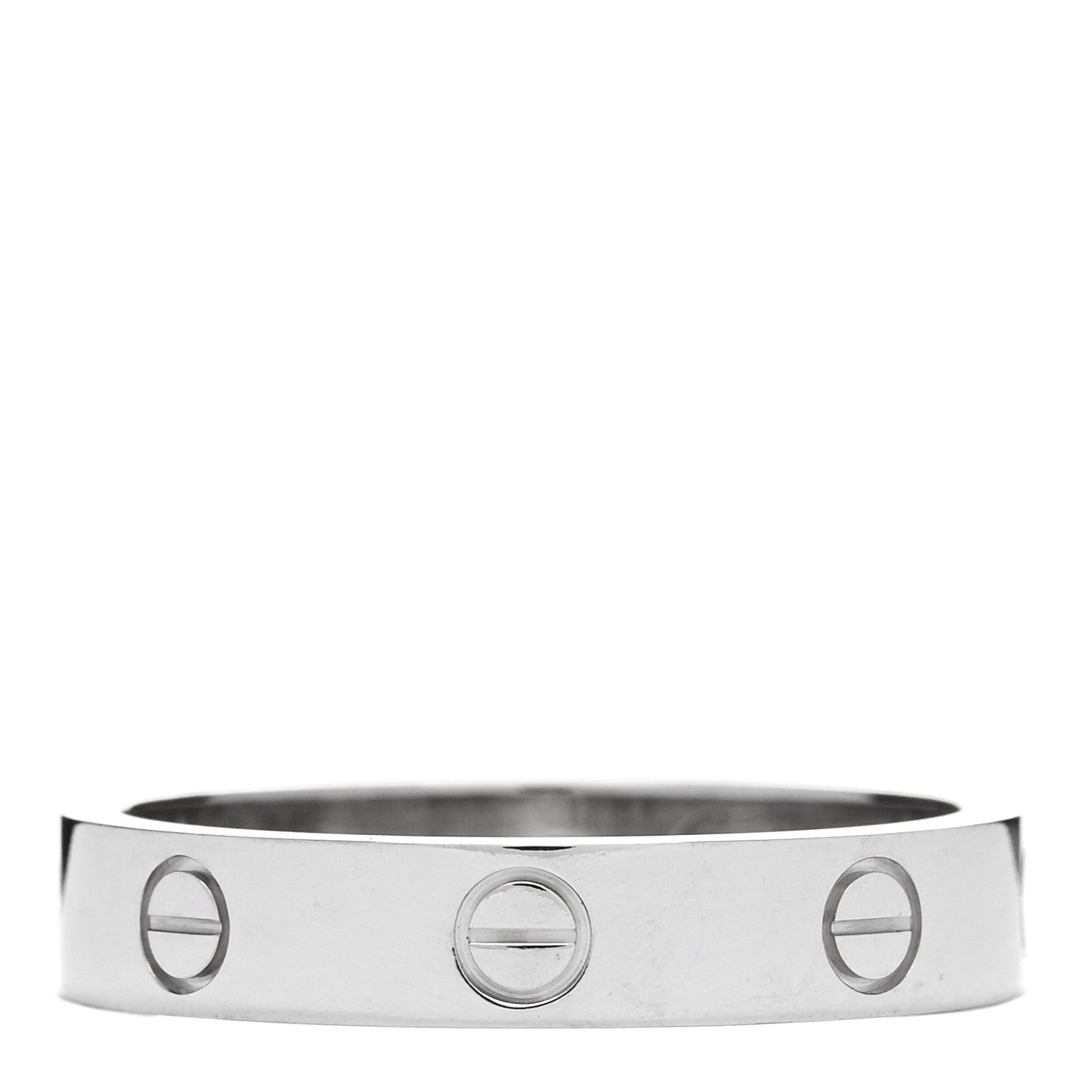Cartier 18K White Gold Diamond 4mm LOVE Wedding Band Ring 57 8 2 of 4