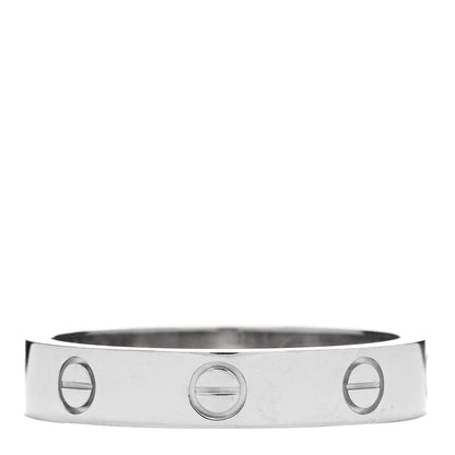 Cartier 18K White Gold Diamond 4mm LOVE Wedding Band Ring 57 8 2 of 4