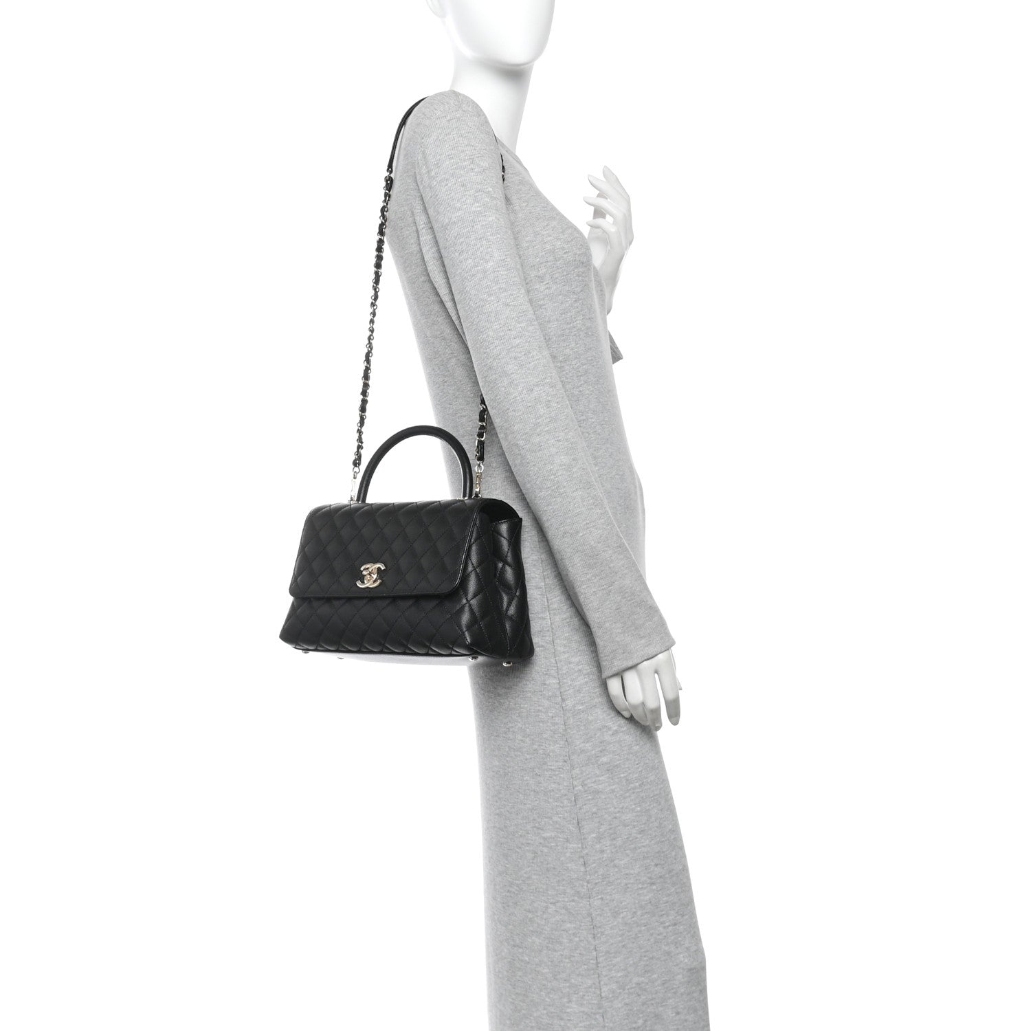 Chanel Caviar Quilted Small Coco Handle Flap Black 2 of 12