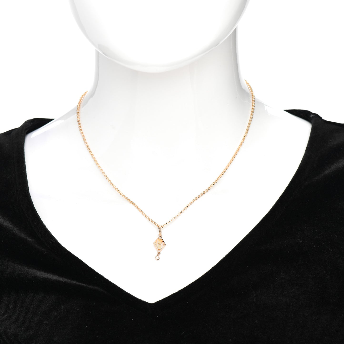 18K Rose Gold Diamond Gambade Pendant Necklace