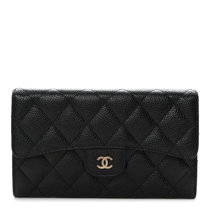 Chanel Caviar Quilted Large Flap Wallet Black 1 of 9