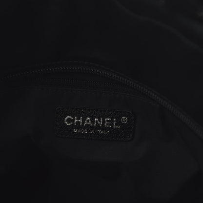 Chanel Coated Canvas Quilted Large Paris Biarritz Tote Black 9 of 12