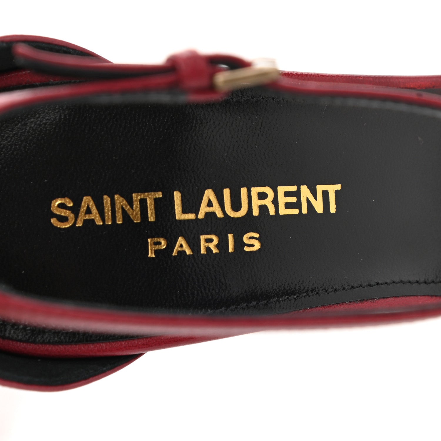 Saint Laurent Smooth Calfskin Bea 90 Ankle Strap Sandals 38.5 Opyum Red 7 of 9