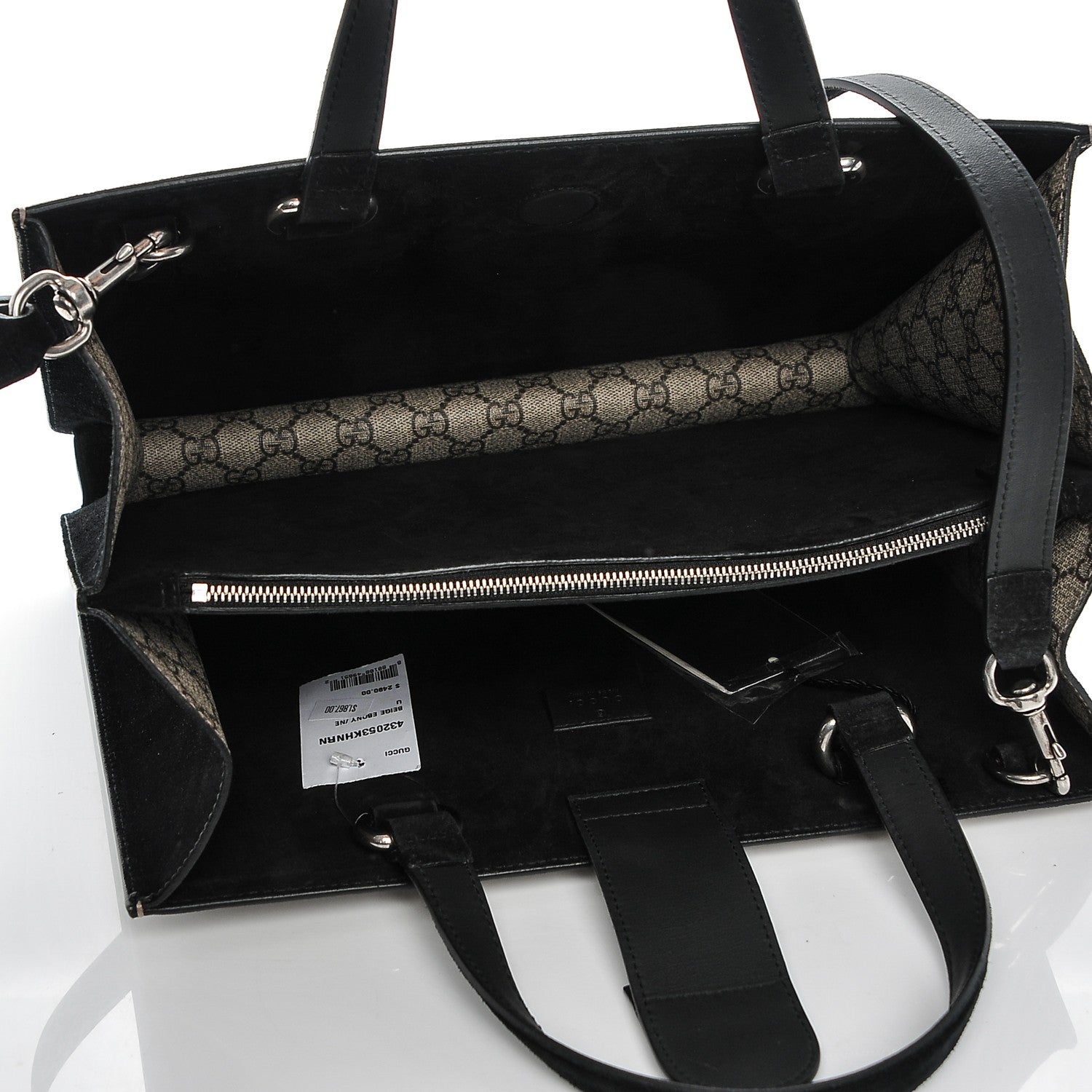 Gucci GG Supreme Monogram Dionysus Tote Beige Black 5 of 6