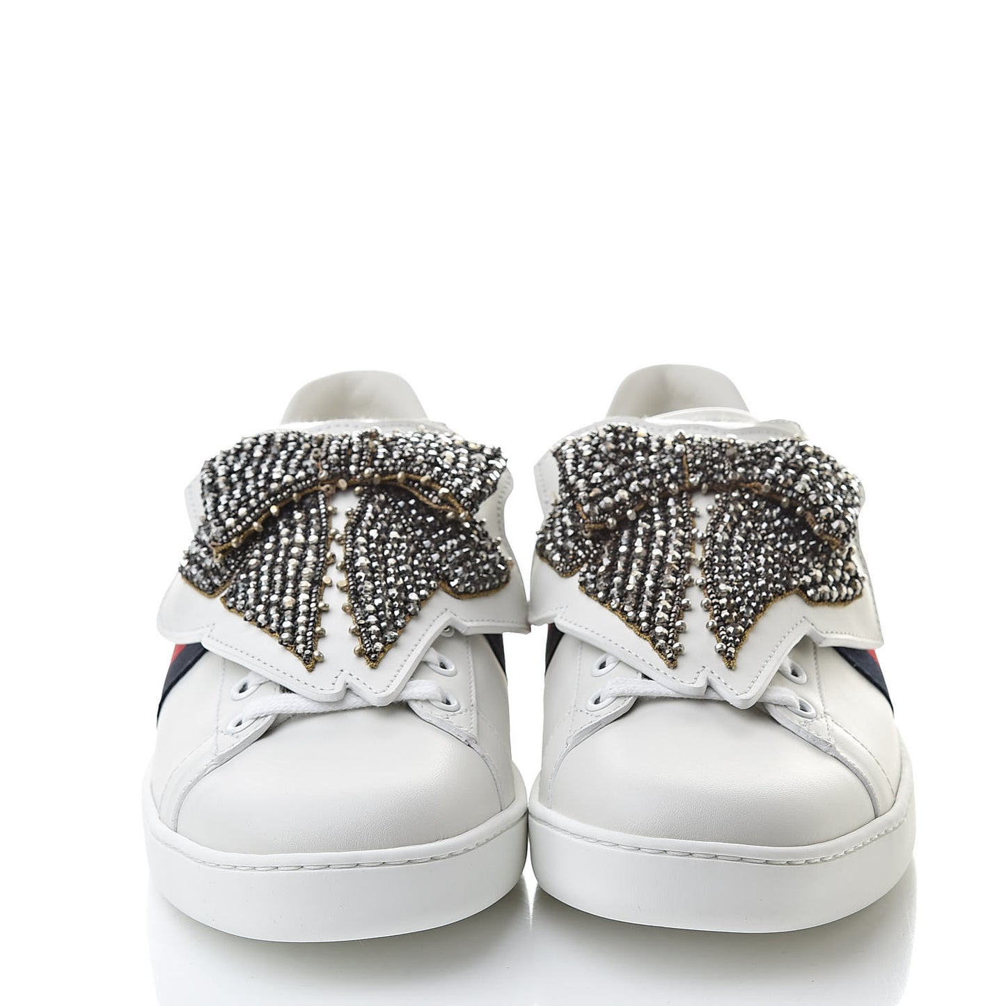Calfskin Ayers Web Womens Ace Bow Lace Sneakers 39.5 White