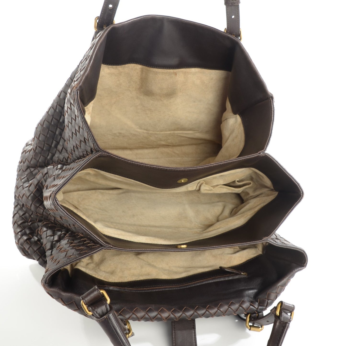 Nappa Intrecciato Medium Roma Tote Moro
