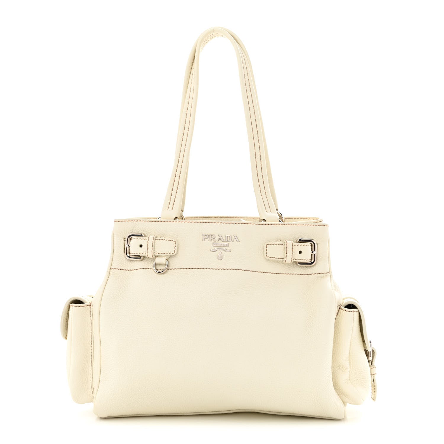 Prada Vitello Daino Shoulder Bag White 1 of 20
