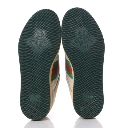 Gucci Nubuck Web Womens Screener Sneakers 36 Dusty Milk New Mystic White Vintage Green 7 of 10