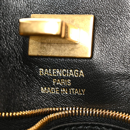 Balenciaga Calfskin Crocodile Embossed Mini Bel Air Carry All Bag Black 6 of 12