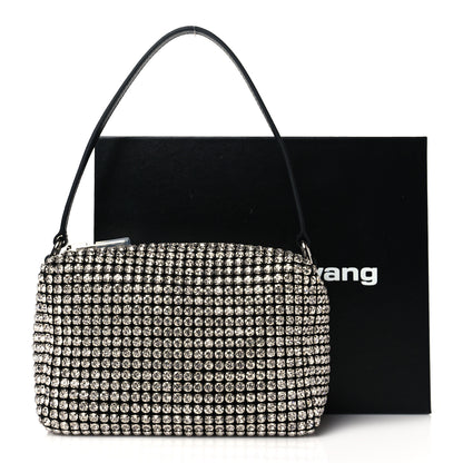 Alexander Wang Mesh Crystal Rhinestone Mini Heiress Pouch Black Silver 12 of 12