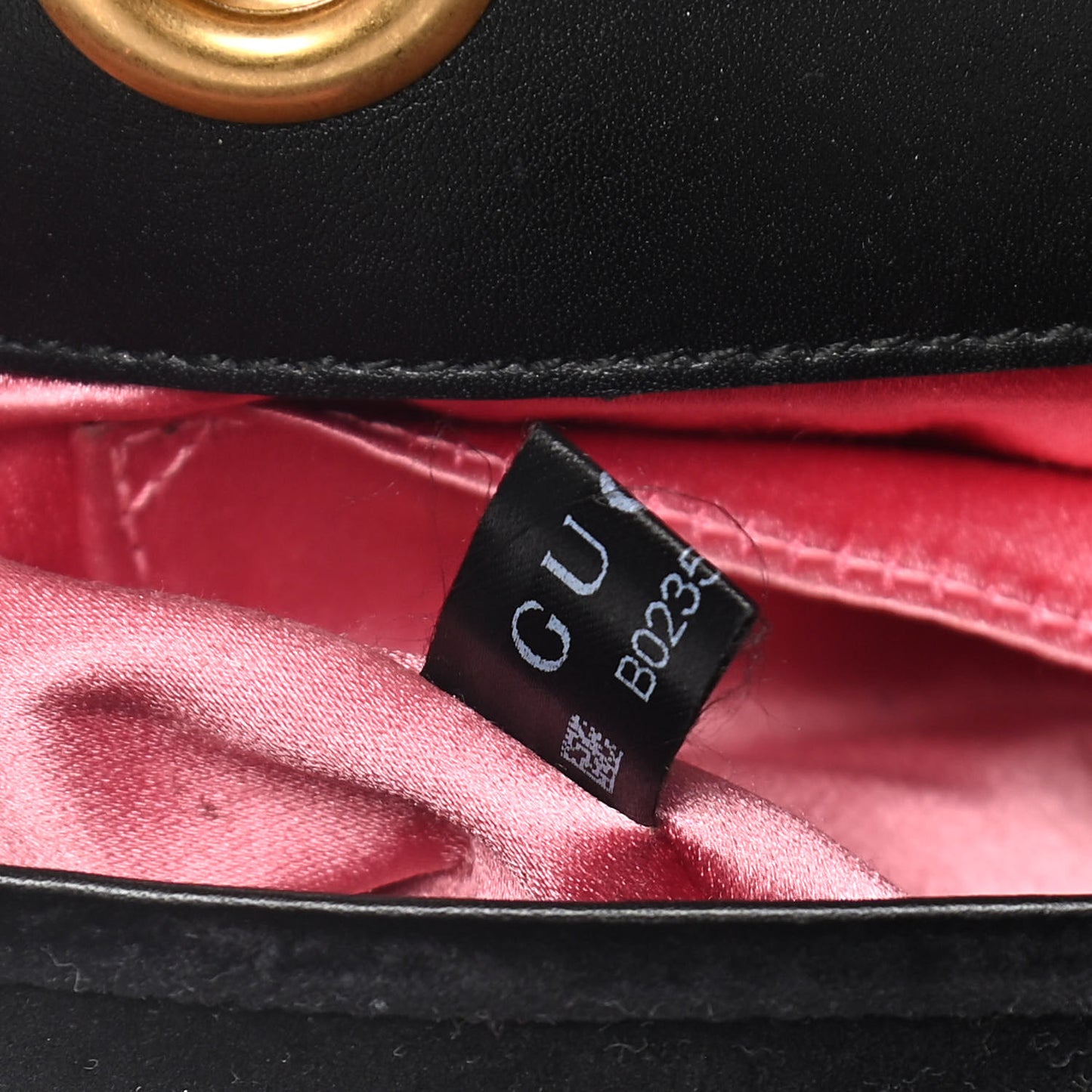 Velvet Matelasse Mini GG Marmont Shoulder Bag Black
