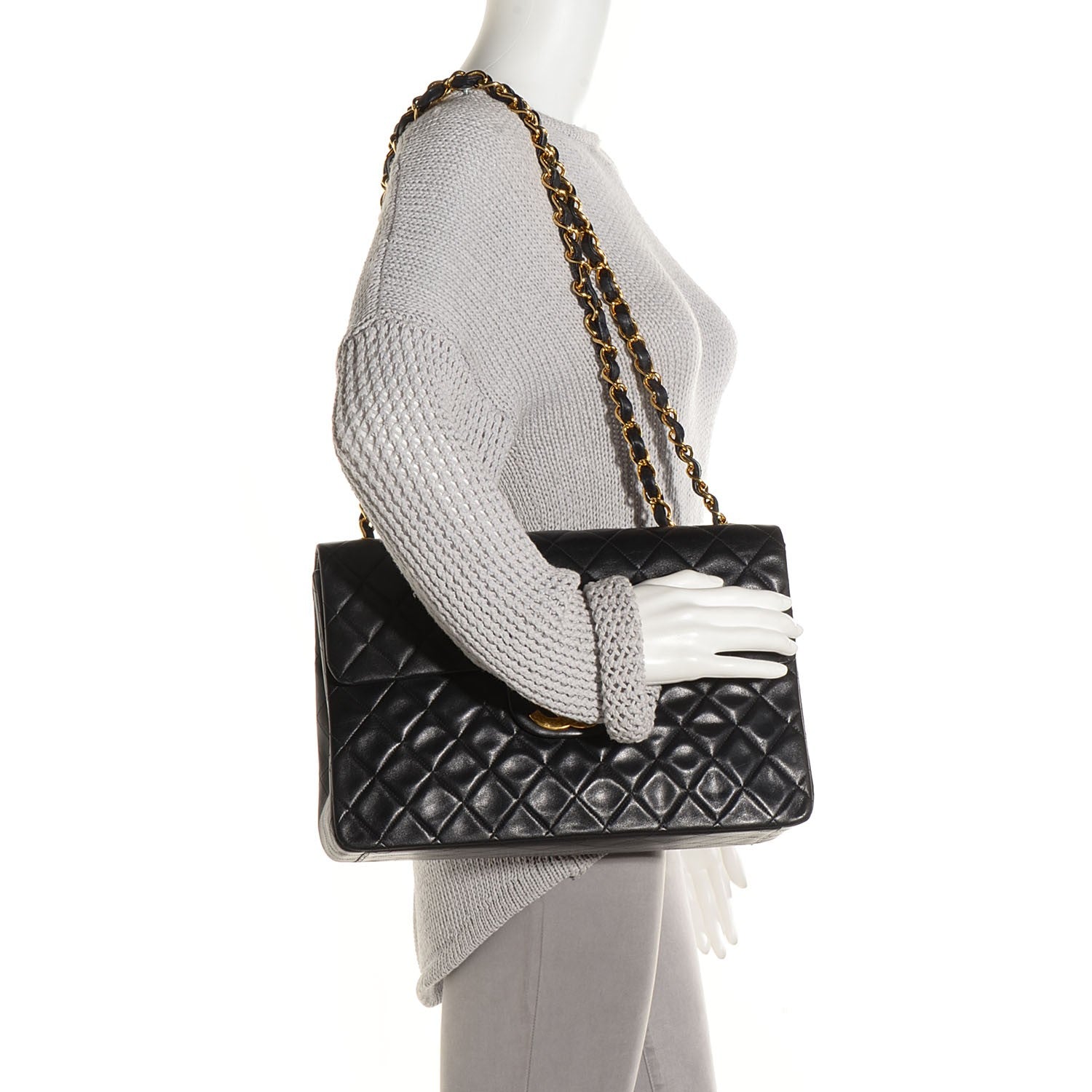 Chanel Lambskin XL Jumbo Flap Black 2 of 9