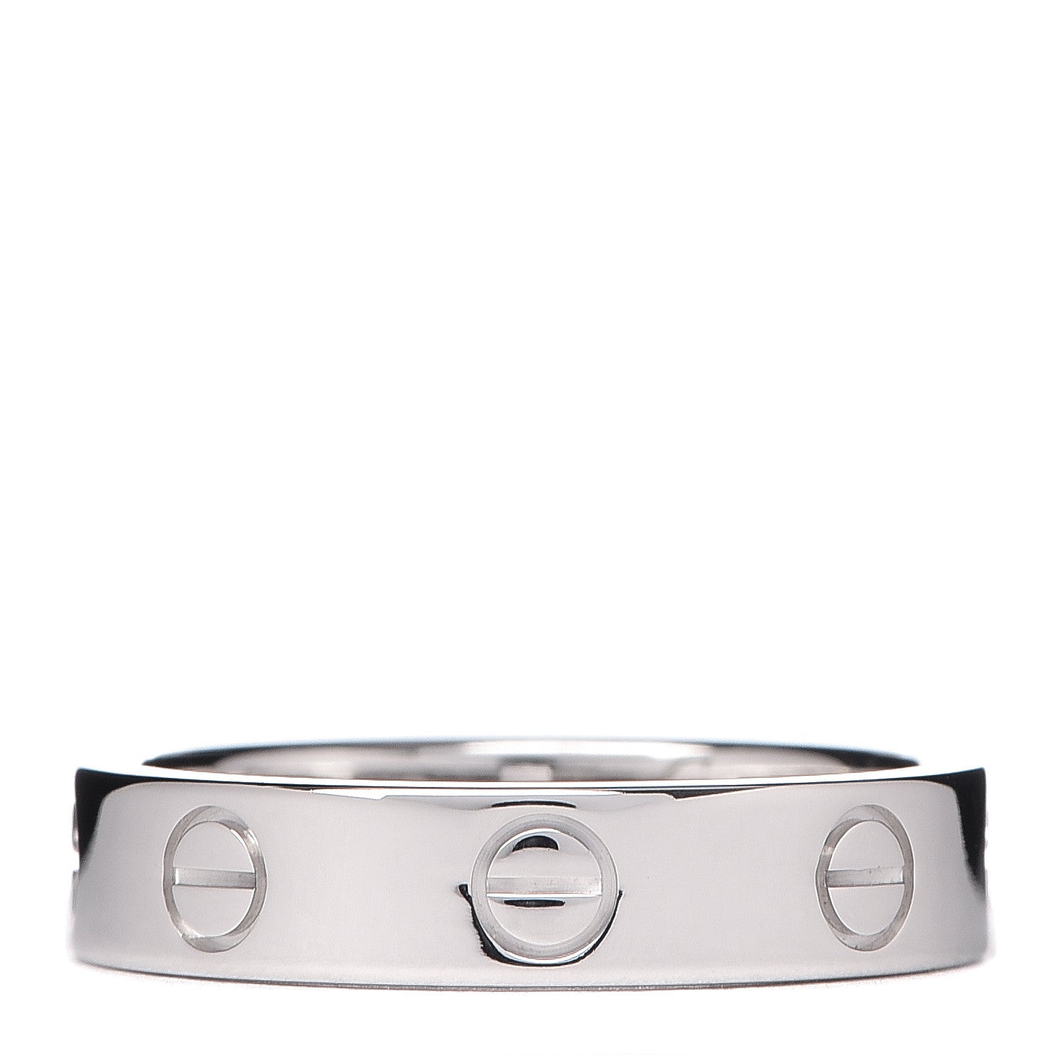 Cartier 18K White Gold Diamond 4mm LOVE Wedding Band Ring 49 5 3 of 4