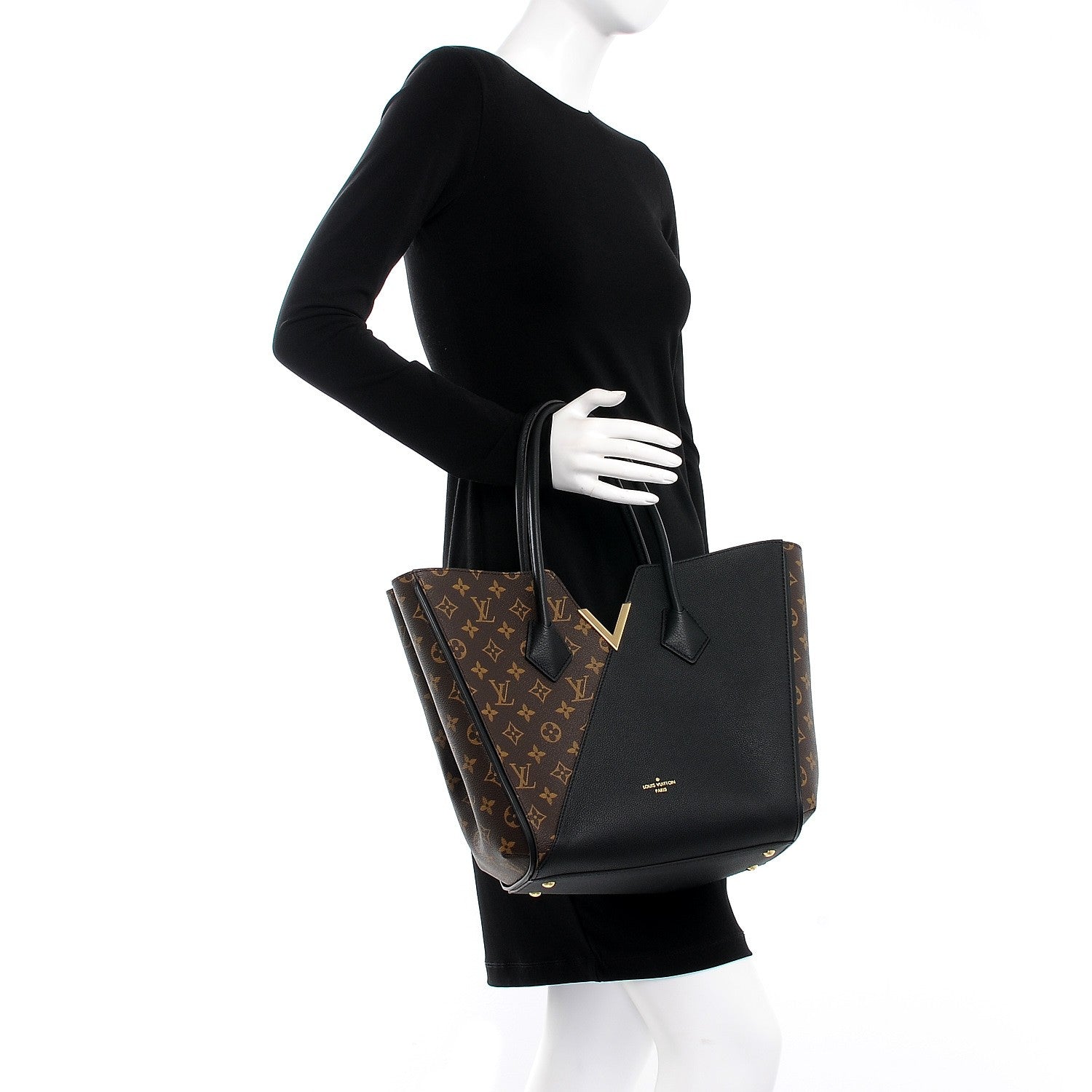 Louis Vuitton Calfskin Monogram Kimono Tote Black 2 of 7