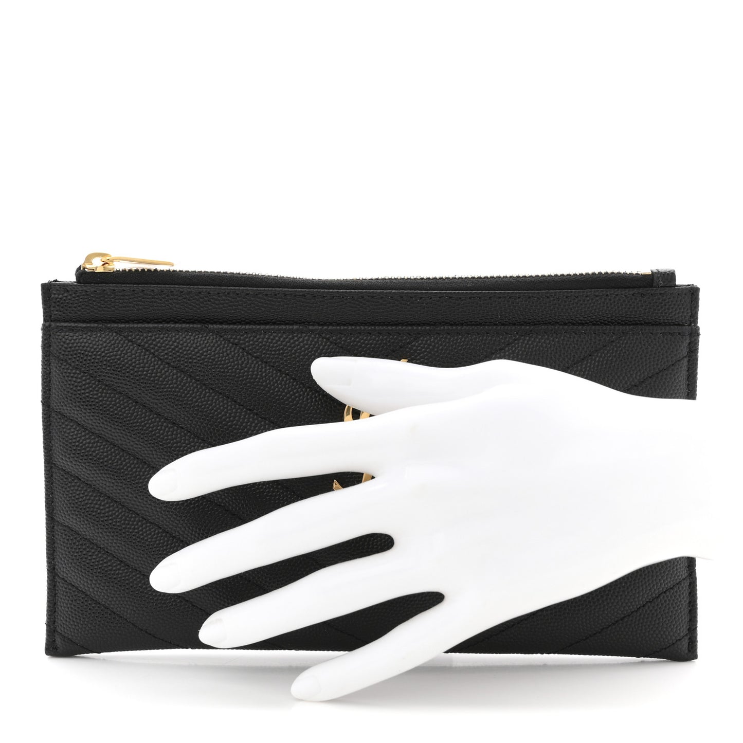Grain De Poudre Chevron Monogram Bill Pouch Black Black