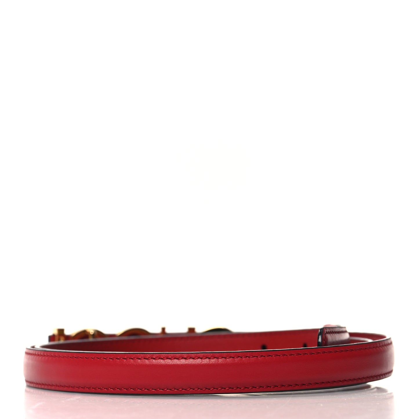 Plutone Calfskin Gucci Buckle 20mm Thin Belt 95 38 Rosso