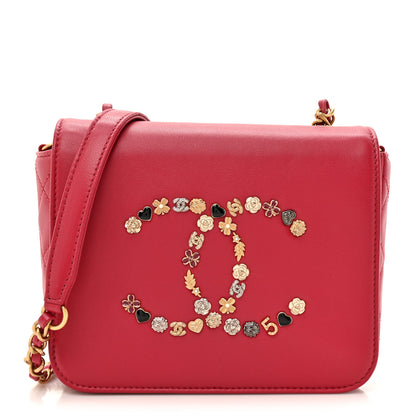 Chanel Lambskin Quilted Lucky Charms CC Crossbody Messenger Flap Red 1 of 11
