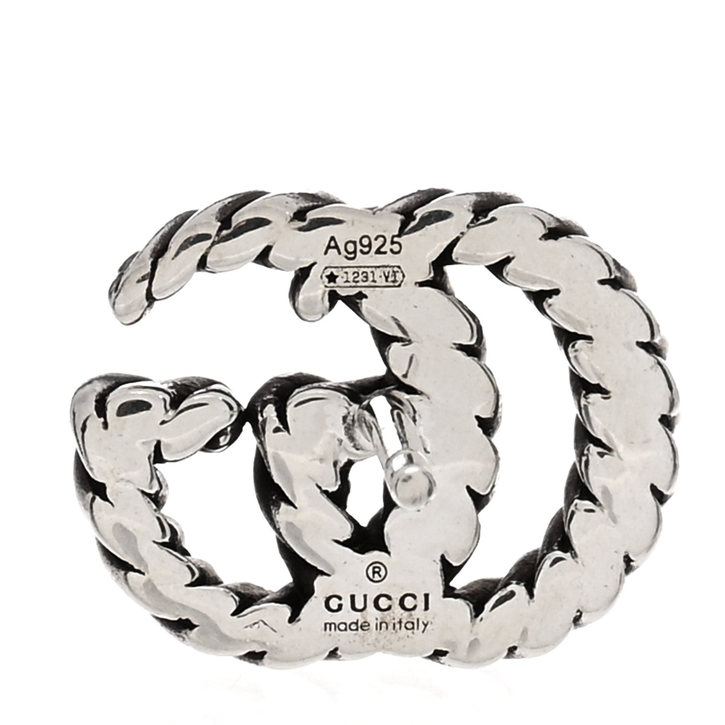 Sterling Silver Torchon Double G Earrings