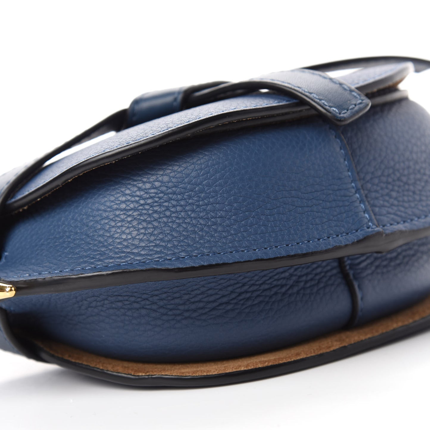 Grained Calfskin Mini Gate Crossbody Bag Steel Blue