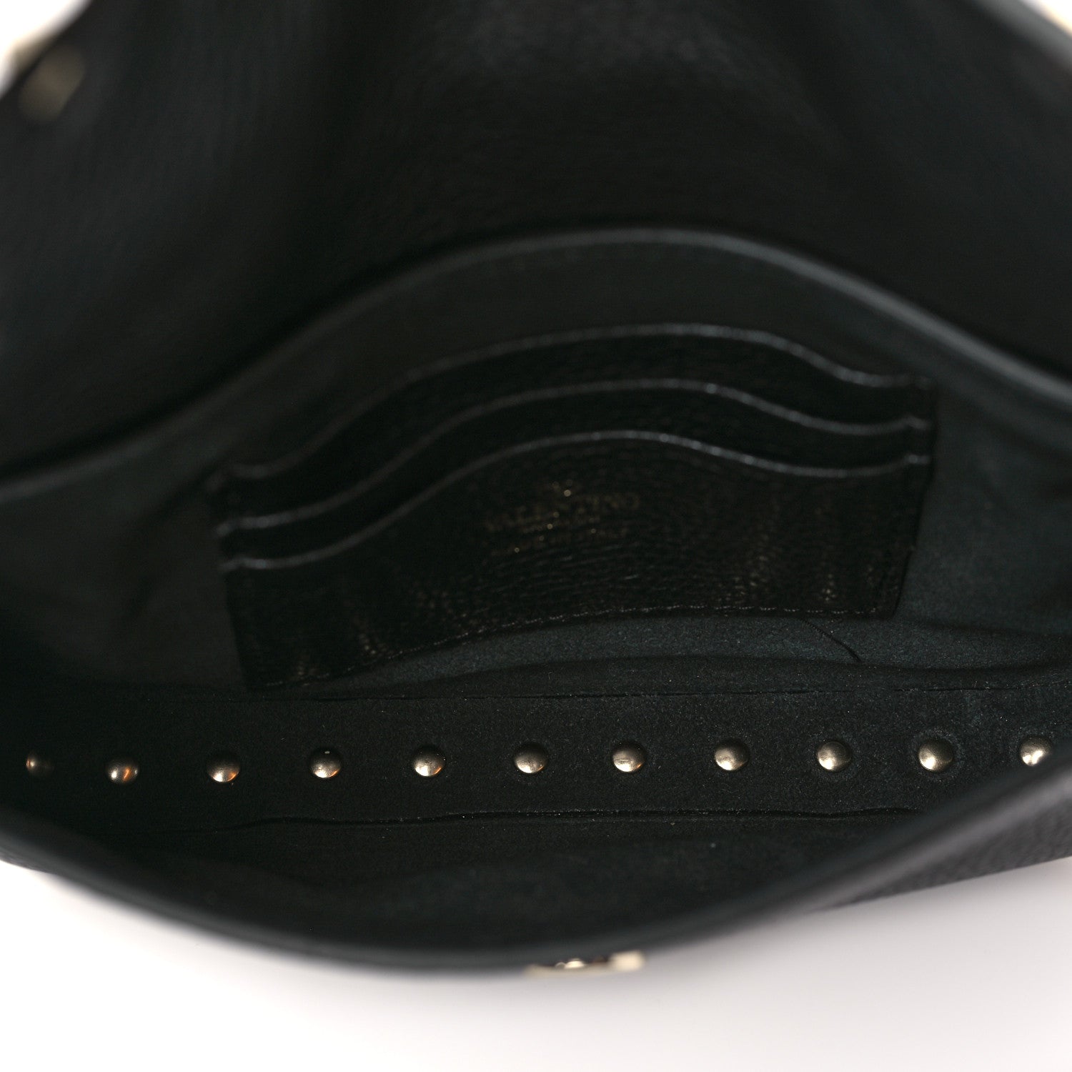 Valentino Garavani Grainy Calfskin Rockstud Crossbody Pouch Black 5 of 9