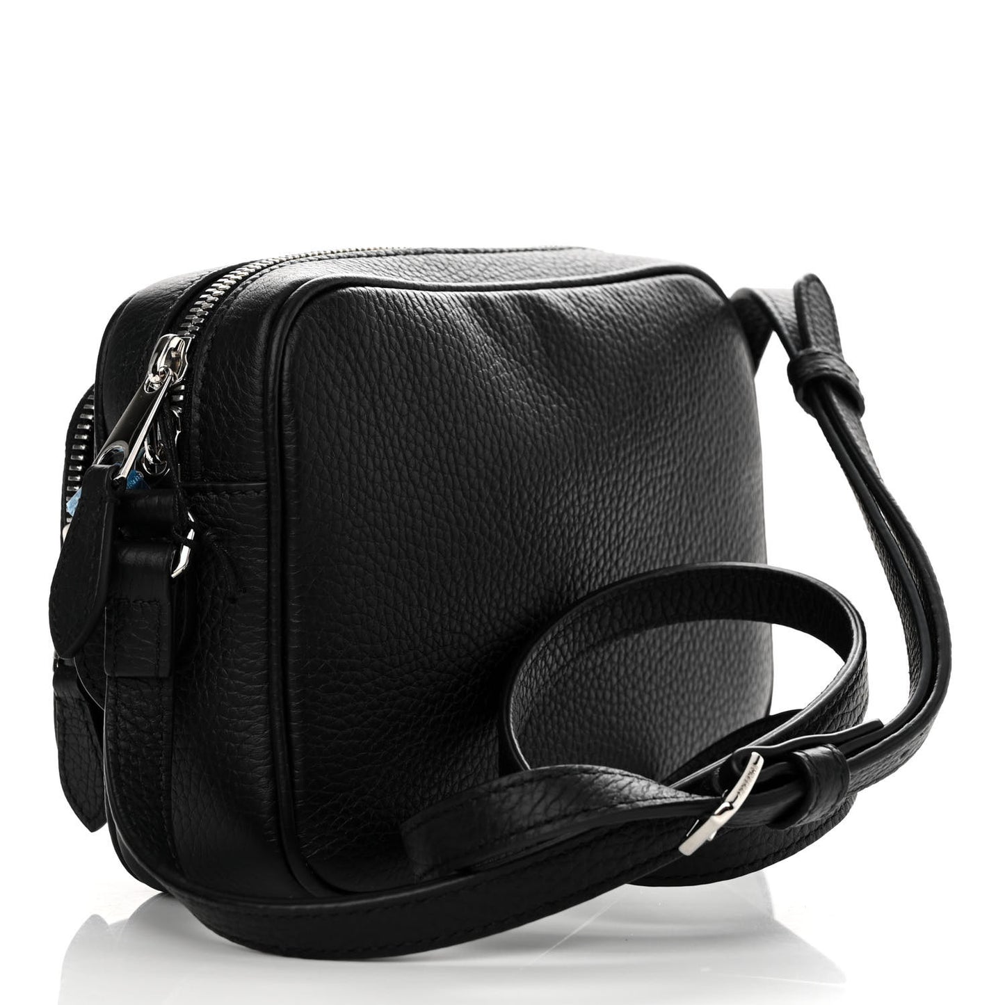 Grained Calfskin Small Camera Bag Black