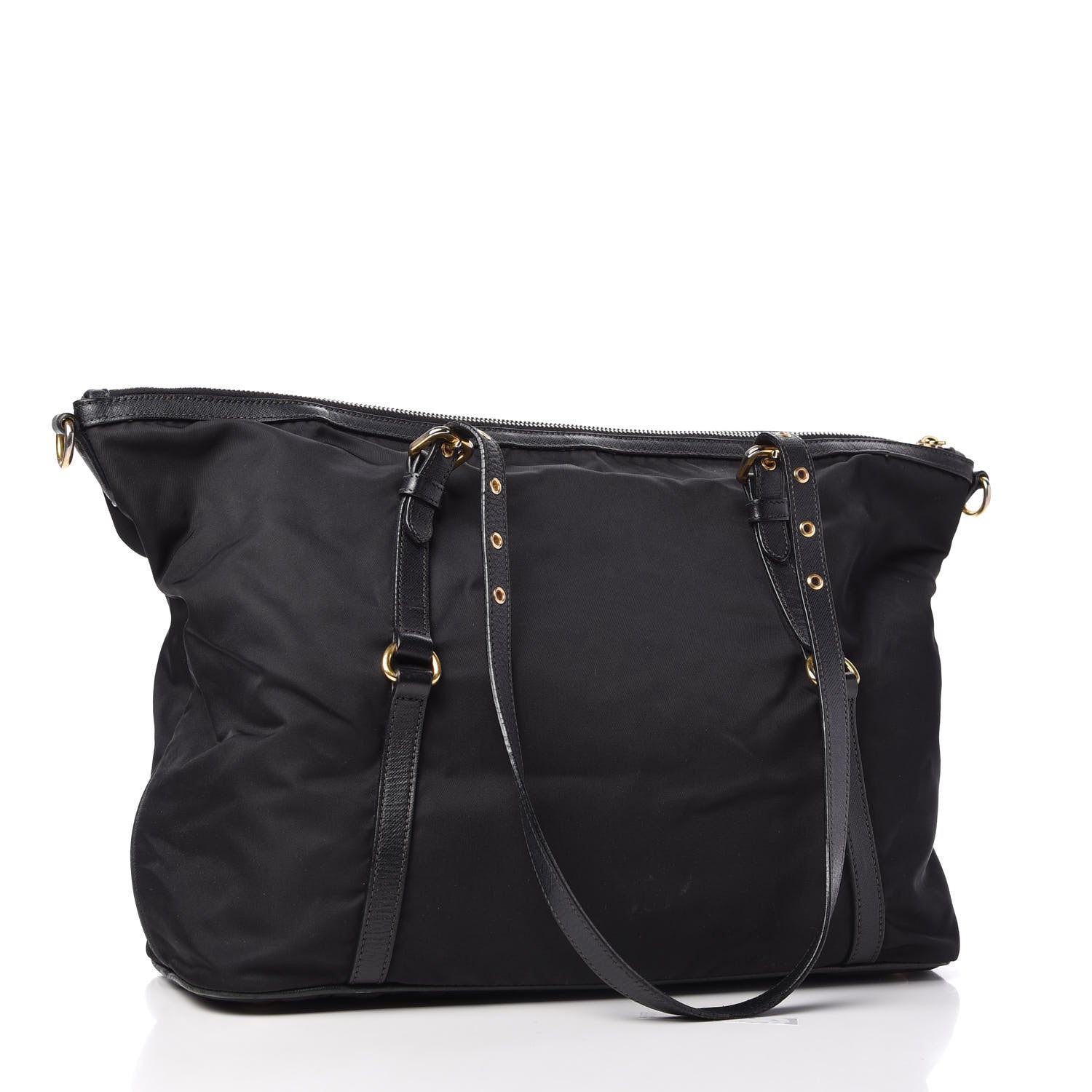 Prada Tessuto Nylon Saffiano Tote Black 3 of 12