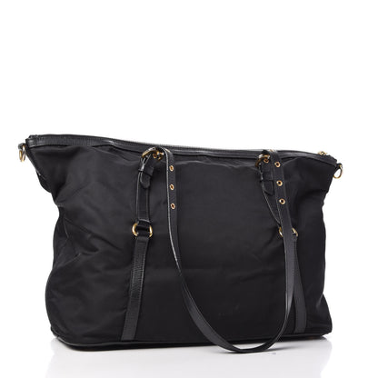 Prada Tessuto Nylon Saffiano Tote Black 3 of 12