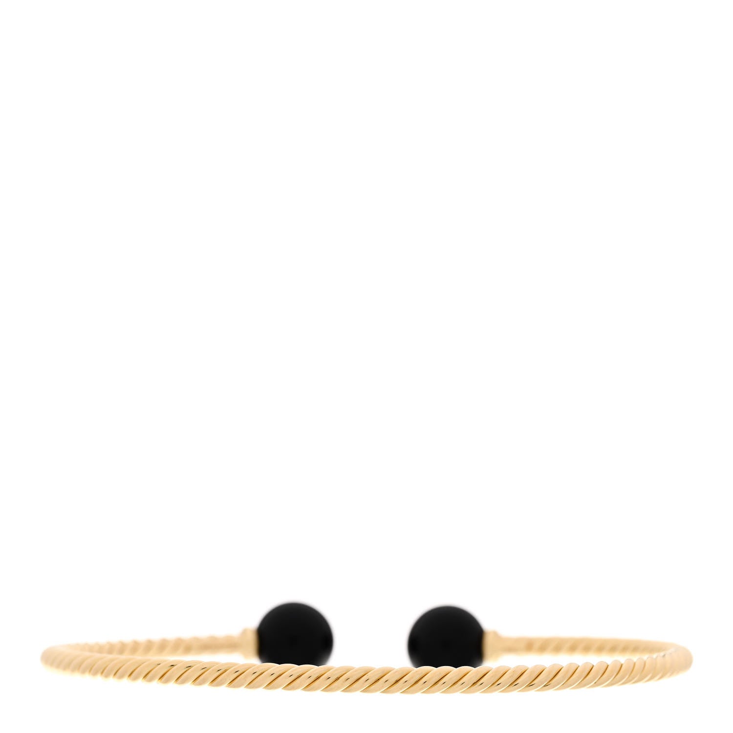 David Yurman 18K Yellow Gold Black Onyx 8.5mm Solari Bracelet 2 of 4
