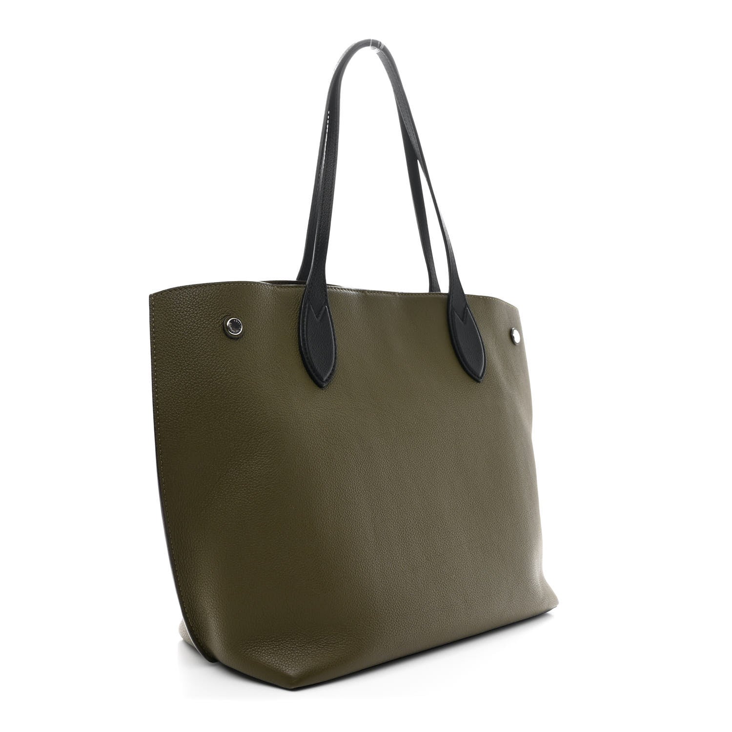Louis Vuitton Calfskin Lockme Go Tote Green Toffee 3 of 10