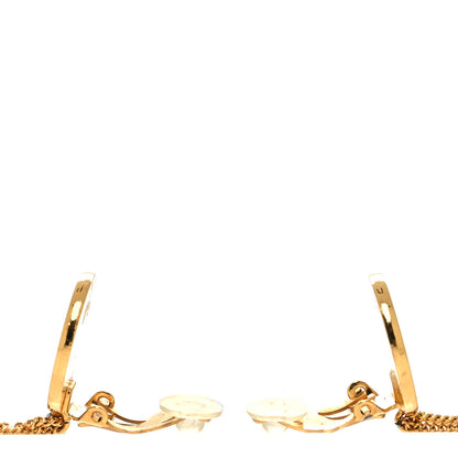 Chanel CC Quilted Flap Bag Drop Clip On Earrings Gold 3 of 5