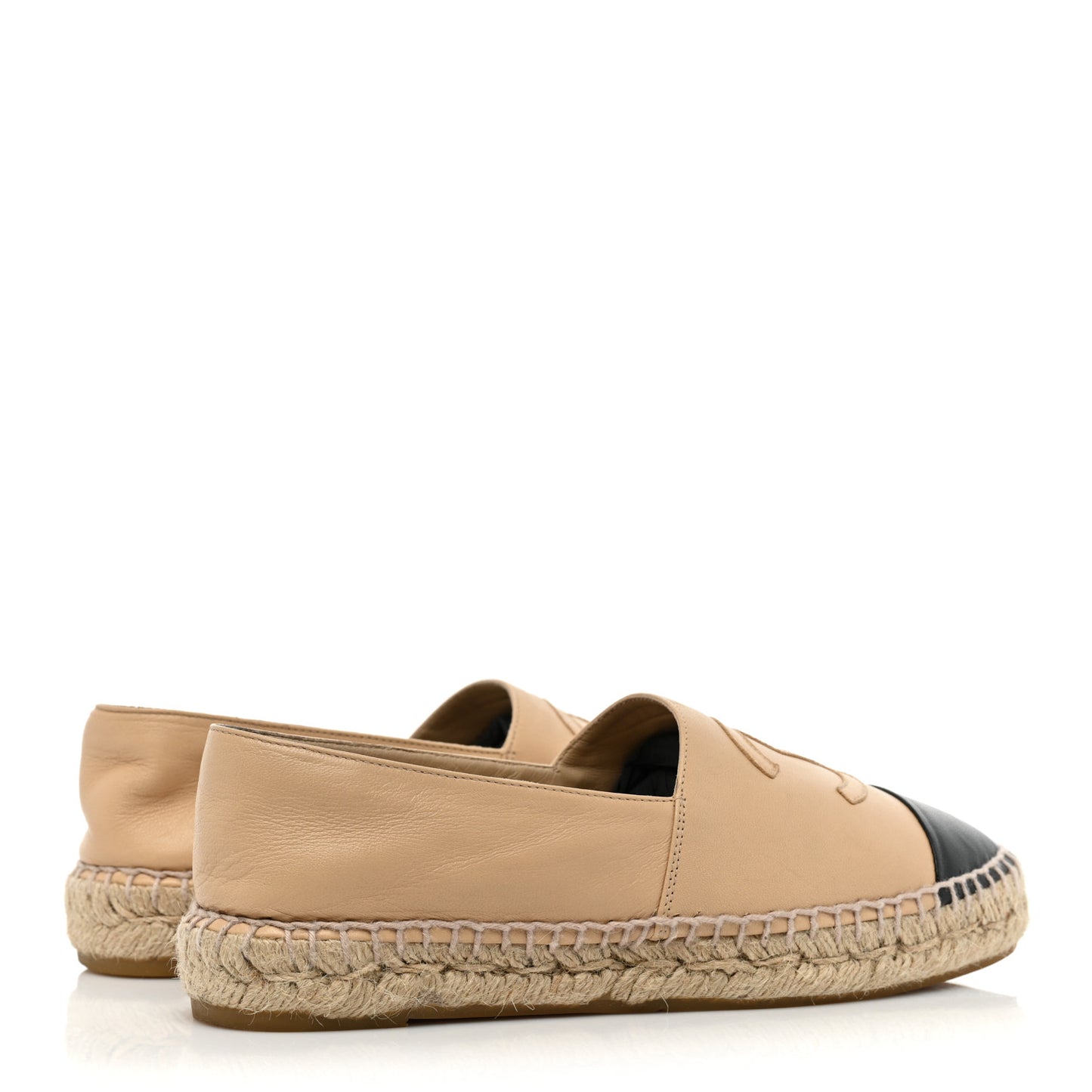 Lambskin CC Espadrilles 37 Beige Black